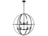 Generation Lighting Alturas 9-Light Midnight Black Glass Globe Chandelier