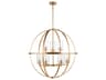 Generation Lighting Alturas 9-Light Satin Brass Glass Globe Chandelier