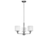 Generation Lighting Canfield 3-Light Brushed Nickel Glass Drum Chandelier