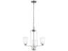 Generation Lighting Franport 3-Light Brushed Nickel Glass Cylinder Chandelier