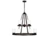 Generation Lighting Kemal 9-Light Bronze Glass Cylinder Tiered Chandelier