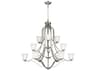 Generation Lighting Emmons 12-Light Brushed Nickel Glass Bell Tiered Chandelier