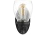 Generation Lighting Belton 1-Light Midnight Black Glass Wall Sconce