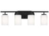 Generation Lighting Oslo 4-Light Midnight Black Glass Vanity Light