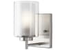Generation Lighting Elmwood Park 1-Light Brushed Nickel Glass Wall Sconce