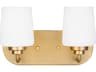 Generation Lighting Windom 2-Light Satin Brass Glass Vanity Light