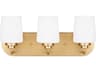 Generation Lighting Windom 3-Light Satin Brass Glass Vanity Light