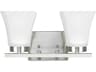 Generation Lighting Bayfield 2-Light Brushed Nickel Glass Vanity Light