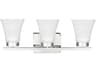 Generation Lighting Bayfield 3-Light Chrome Glass Vanity Light