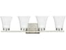 Generation Lighting Bayfield 4-Light Brushed Nickel Glass Vanity Light