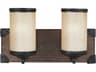 Generation Lighting Dunning 2-Light Stardust Black Glass Vanity Light