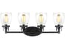 Generation Lighting Belton 4-Light Midnight Black Glass Vanity Light