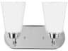 Generation Lighting Kerrville 2-Light Chrome Glass Vanity Light