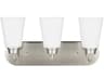 Generation Lighting Kerrville 3-Light Brushed Nickel Glass Vanity Light