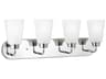 Generation Lighting Kerrville 4-Light Chrome Glass Vanity Light