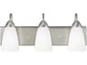 Generation Lighting Seville 3-Light Brushed Nickel Glass LED Vanity Light