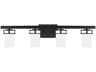 Generation Lighting Robie 4-Light Midnight Black Glass Vanity Light