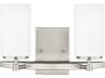 Generation Lighting Alturas 2-Light Brushed Nickel Glass Vanity Light