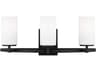 Generation Lighting Alturas 3-Light Midnight Black Glass Vanity Light