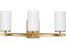 Generation Lighting Alturas 3-Light Satin Brass Glass Vanity Light