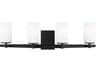 Generation Lighting Alturas 4-Light Midnight Black Glass Vanity Light