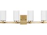 Generation Lighting Alturas 4-Light Satin Brass Glass Vanity Light