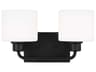 Generation Lighting Canfield 2-Light Midnight Black Glass Vanity Light