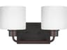Generation Lighting Canfield 2-Light Bronze Glass Vanity Light
