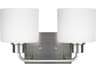 Generation Lighting Canfield 2-Light Brushed Nickel Glass Vanity Light