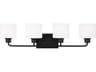 Generation Lighting Canfield 4-Light Midnight Black Glass Vanity Light