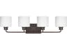 Generation Lighting Canfield 4-Light Bronze Glass Vanity Light