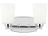Generation Lighting Franport 2-Light Chrome Glass Vanity Light
