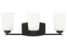 Generation Lighting Franport 3-Light Midnight Black Glass Vanity Light