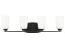 Generation Lighting Franport 4-Light Midnight Black Glass Vanity Light