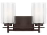 Generation Lighting Elmwood Park 2-Light Bronze Glass Vanity Light