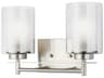 Generation Lighting Elmwood Park 2-Light Brushed Nickel Glass Vanity Light