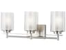 Generation Lighting Elmwood Park 3-Light Brushed Nickel Glass Vanity Light