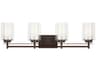 Generation Lighting Elmwood Park 4-Light Bronze Glass Vanity Light