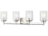Generation Lighting Elmwood Park 4-Light Brushed Nickel Glass Vanity Light
