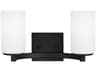 Generation Lighting Hettinger 2-Light Midnight Black Glass Vanity Light
