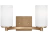 Generation Lighting Hettinger 2-Light Satin Brass Glass Vanity Light