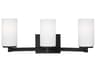 Generation Lighting Hettinger 3-Light Midnight Black Glass Vanity Light