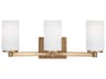 Generation Lighting Hettinger 3-Light Satin Brass Glass Vanity Light