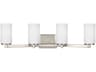 Generation Lighting Hettinger 4-Light Brushed Nickel Glass Vanity Light