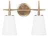 Generation Lighting Driscoll 2-Light Satin Brass Glass Vanity Light
