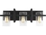 Generation Lighting Mitte 3-Light Midnight Black Glass Vanity Light