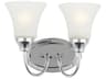 Generation Lighting Holman 2-Light Chrome Glass Vanity Light