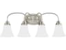 Generation Lighting Holman 4-Light Brushed Nickel Glass Vanity Light