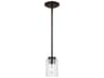 Generation Lighting Oslo 1-Light Bronze Glass Cylinder Mini Pendant