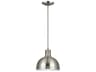 Generation Lighting Pratt Street 1-Light Brushed Nickel Glass Dome Mini Pendant